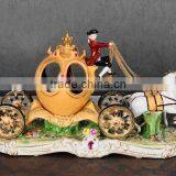 Hand Painted Horse-drawn Pumpkin Coach Porcelain Statue thumbnail-1