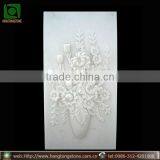 White Marble Stone Wall Relief Flower Carving thumbnail-1