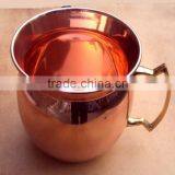 NEW DESIGN BPA FREE SMOOTH MOSCOW MULE 100% PURE COPPER MUG WITH BRASS HANDLE thumbnail-5