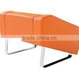 Leisure Yellow Orange Single Double Leather Sofa thumbnail-5