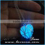 Nigh Light Magical Aqua Blue Hallow Heart Pendant Luminous thumbnail-4