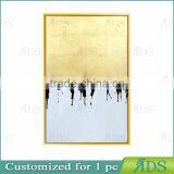 100% Hand Painted Abstract Modern Figure Oil Painting With Gold Foil thumbnail-3