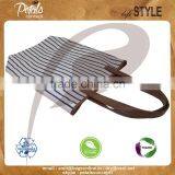 12 Oz Natural Canvas Tote Bag With PU Trimmed Handle & Top thumbnail-5