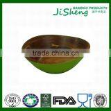 FDA Approved Food Safe Bamboo Salad Bowl With Painted thumbnail-3