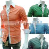 Fashion Candy Colors Luxury Collar Mens Fitted Formal Party Casual Dress Shirts thumbnail-1