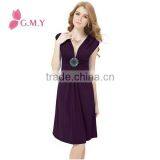 Ornamental V-neck Exquisite Flirty Elegant Kness Length Cocktail Dress thumbnail-1