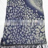 Fashion Large Latest Jacquard Wool Leopard 100%viscose Winter Shawl thumbnail-1