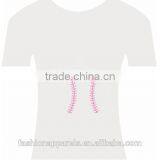 Custom Rhinestone Logo Bling Softball With Cute Bowknot Iron on Rhinestone Transfer Motif Design for T-shirt thumbnail-3