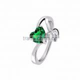 Silver Plated Designer Gemstone Heart Ring thumbnail-1