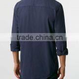 New Model Navy Blue Double Pocket Twill Long Sleeve Casual Shirt thumbnail-4