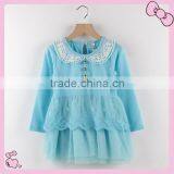 Hot Sale Little Girls Dress Suits Flower Girl Dresses Royal Blue Kids Frocks Designs thumbnail-3