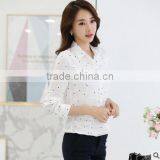 Custom Wholesale Ladies Blouse Patterns Women Cotton Formal Business Blouse With Dot thumbnail-3