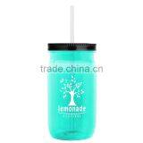 USA Made 27 oz Tritan Mason Jar With Screw-On Lid and Straw - Measurements Molded Into Side of Jar and Comes With Your Logo thumbnail-5