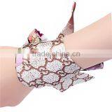 Chiffon Multifunction Skinny Scarf Multicolor Rectangle Flower thumbnail-3