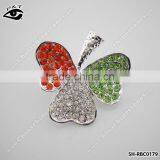 Clover Shape Rhinestone Brooches Colorful Leaf Shape Brooch For Scarf Dress thumbnail-1