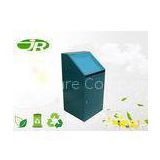 Green Galvanized Steel Outdoor Waste Bin with Lid  Stand Front Open