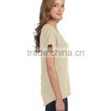 Custom Fashion Summer Wear Design Drape Blank T-Shirt,China T-Shirt Manufacturer Cotton Pure Color Blank T-Shirt for Women thumbnail-3