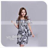 Ladies' Printed Shorts Set Bamboo Jersey Classic Printing Pattern thumbnail-2