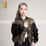 Factory Wholesale Custom OEM Plain Velvet Ladies Bomber Jacket