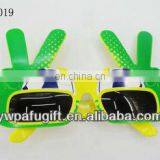 Hippie Hand Peace Sign Football Glasses