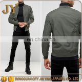Autumn Spring Clothing Ridded Collar and Trims Zip Opening Lined with Internal Pockets Bomber Jackets in Khaki