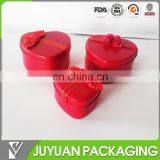 China Tin Box Company's Red Colored Heart Shape Empty Metal Tin Candy Box Wholesale as Wedding Gift Tin