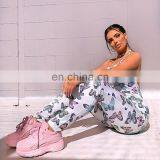 LAITE J2030 Women Fashion Butterfly Printed Jumpsuit Ladies Sleeveless Backless Sportswear Jumpsuit thumbnail-4