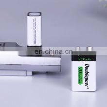 Doublepow Rechargeable Lithium Ion 9V 650mAh USB Fast Charge 9 Volt Battery thumbnail-2