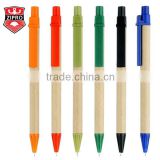 Custom eco friendly kraft paper craft paper ballpoint pen custom logo Low Cost Promotional colorful student pen