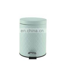 Embossing Blue Metal Trash Bin/waste Bin Advertising Trash Can thumbnail-4