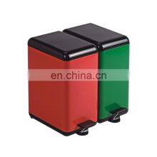 Colorful Waste Bin With Stainless Steel Body and Plastic Cover Square Shape Waste Bin Different Capacity Kitchen Waste Bin thumbnail-2