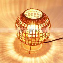 Vintage Restaurant Antique Retro Bamboo Shade Frame Bedside Table Bedroom Living Room Lamp Stand Bamboo Rattan Pendant Lamp thumbnail-5