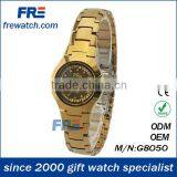 2014 good quality stainless steel wrist yellow watch