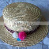 New Style Straw Hat With Ball thumbnail-2