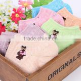 2015 cute bear women boat socks cotton socks invisiable socks