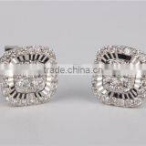 Bright Zircon Stone Silver Earring Plug Earring Tunnel thumbnail-3