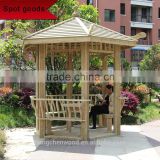 Six corners Waterproof anti-corrosion wooden pavilion/chinese wood pavilion