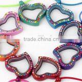 Rainbow Color Fashion Lady Jewelry Colorful Heart Locket Necklace thumbnail-1