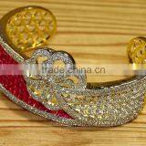 Gold Finish Ethnic, Zirconia,Pearl, Ruby Bracelet Jewelry Design With Meenakari (Enamal) . 22 K Gold Plated Jewellery thumbnail-3
