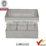 White Vintage Beer Bottle Wooden Crate With Handle