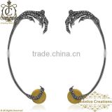 Designer Ear Cuff Earrings Jewelry, Vintage Earrings Jewelry,14K Gold Ear Cuff Silver Jewelry