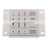 16 Keys Vandal Proof Metal Numeric Function Keypad