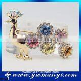 Hot Sale High Quality Silver Jewelry Woman Accessorize Gemstone Brooch Peacock Brooch B0044 thumbnail-1