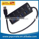 3.0 High Speed Computer 4 Port Usb Hub With Power Switch thumbnail-1