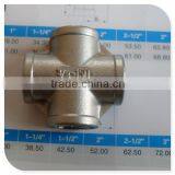 CF8M Equal 4-way Cross Fitting 3/8 Inch 150PSI