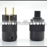 Audio Gade OEM Power Connector High Performance Gold Plated Hi Fi Eur Schuko Power Connector With Fingure 8 IEC