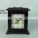 wood classical table clock with handle