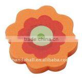 Wood Beads, Lead Free, Dyed, Flower, Orange, 22x4mm, hole: 2.5mm(WOOD-A002-1)