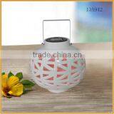 Portable Ceramic Hanging Lantern Solar Led Lights for Garden Decorative