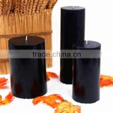 black and color pillar candle